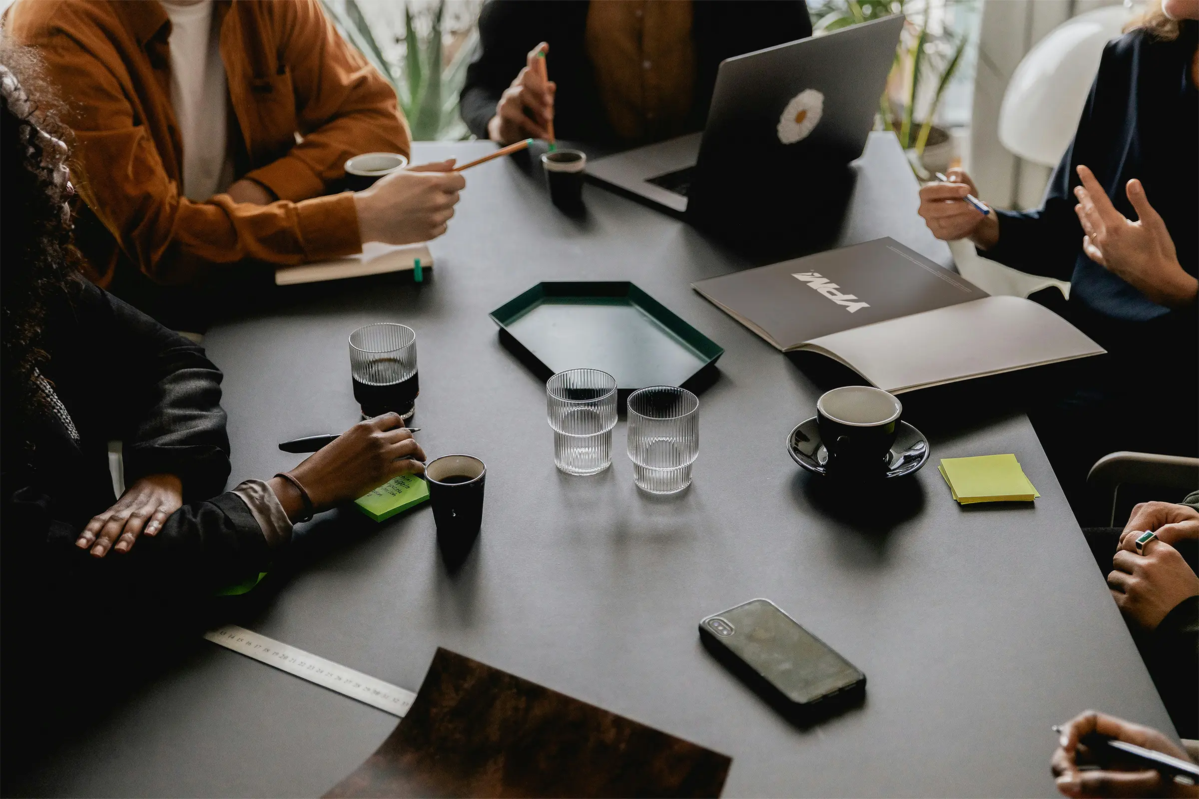 people meeting at a table
